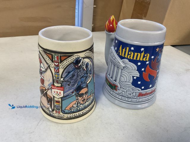 Lot 49-1505603 - COLLECTIBLE LOT OF 2 ANHEUSER-BUSCH U.S.A. OLYMPIC TEAM COLLECTIBLE BEER MUG STEINS INCLUDING 1992 A...