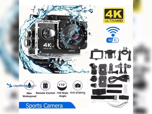 Lot 49-1803903 - 4K Ultra HD Sports Action Camera with Accessories - NEW - With professional 4K 25fps and 1080P 30fps...