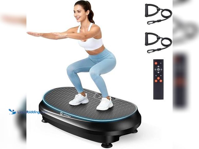 Lot 49-3430505 - HiFast Curved Vibration Plate Exercise Machine, Full Body Vibration Plate for Lymphatic Drainage Wei...