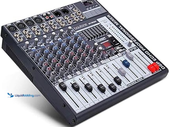Lot 49-5407333 - Boytone Dj Mixers 8 Channel Audio Mixer Sound Board with Bluetooth, USB MP3 Port Player with 48V Pha...