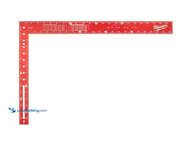 Lot 49-5574180 - Milwaukee
16 in. x 24 in. Aluminum Framing Square. Store SKU # 1004448204. Unused