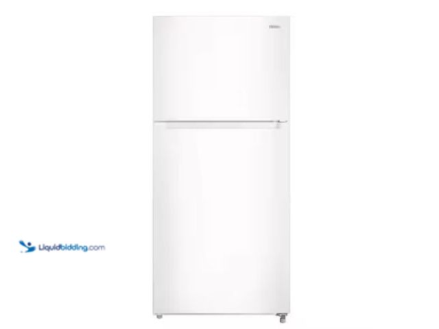 Lot 49-5546080 - 18.1 cu. ft. Top Freezer Refrigerator with Adjustable Glass Shelving in White, Garage Ready (small d...