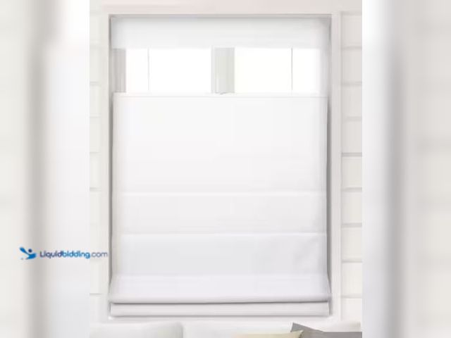 Lot 49-1549283 - Arlo Blinds Pure White Cordless Top Down Bottom Up Room Darkening Fabric Roman Shades 34.5 in. W x 6...