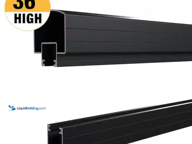 Lot 49-2000893 - PEAK Aluminum Railing 6 ft. Matte Black Aluminum Deck Railing Hand and Base Rail for 36 in. High Sys...