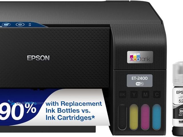 Lot 49-3566719 - Epson EcoTank ET-2400 Wireless Color All-in-One Cartridge-Free Supertank Printer with Scan and Copy ...