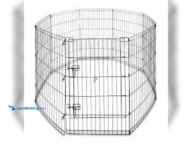 Lot 49-5553537 - Vibrant Life 8-Panel Wire Playpen for Pets, Black, 36" Tall UNUSED.