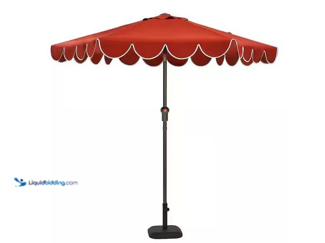 Lot 49-5555346 - Hampton Bay
7.5 ft. Steel and Aluminum Market Crank and Tilt Patio Umbrella in Chili with Scallop T...