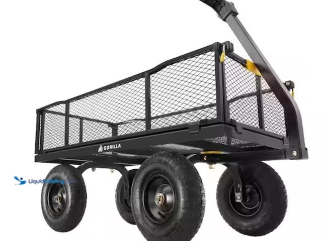 Lot 49-3614331 - GORILLA CARTS 1,200lb. Capacity Heavy-Duty Steel Utility Garden Cart, 6cu/ft. Capacity, 13" Pneumati...