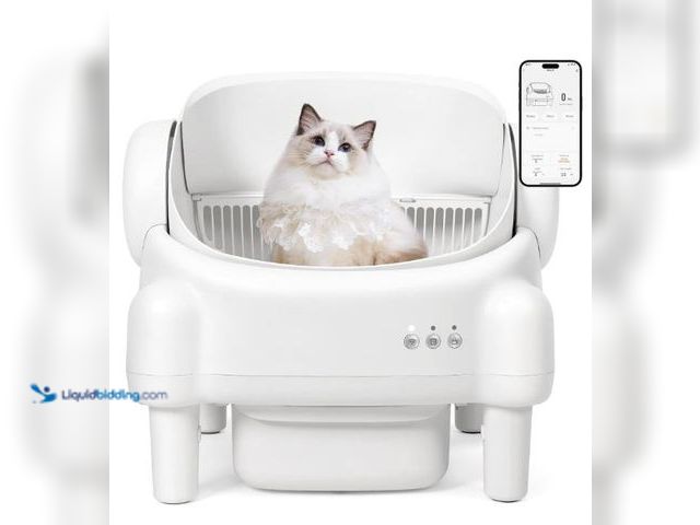Lot 49-1553947 - Self Cleaning Litter Box, Open Top Automatic Litter Box with App Control for Multiple Cats, Safety S...