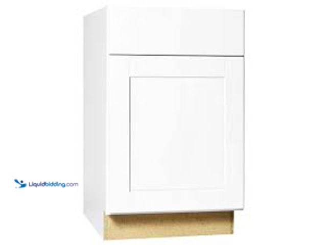 Lot 49-5411935 - Hampton Bay Courtland 21 in. W x 24 in. D x 34.5 in. H Assembled Shaker Base Kitchen Cabinet in Pola...