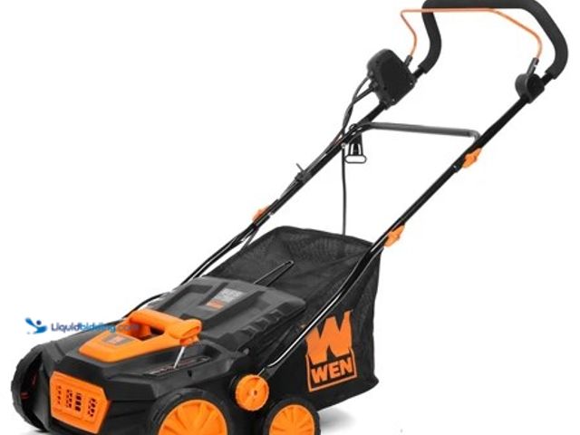 Lot 49-2004661 - WEN 15-Inch 13-Amp 2-in-1 Electric Dethatcher and Scarifier with Collection Bag, Model #DT1315, Used...