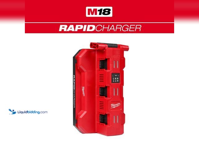 Lot 49-5410647 - Milwaukee M18 18V PACKOUT 6-Port Daisy Chain Rapid Charger. [Model # 48-59-1817] Unused