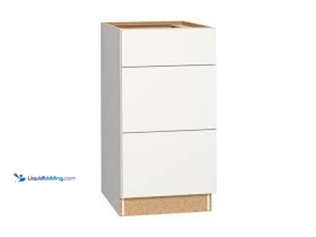 Lot 49-5459856 - Hampton Bay Westfield Feather White Shaker Stock Assembled Drawer Base Kitchen Cabinet (18 in. W x 2...