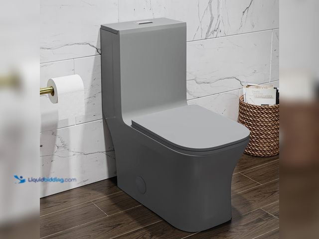 Lot 49-5416242 - Swiss Madison Concorde 1-Piece Square Toilet Dual Flush in Matte Grey 1.1/1.6 gpf. [Model # SM-1T106...