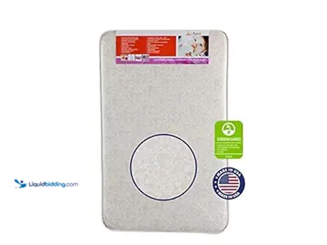 Lot 49-3523893 - Dream On Me 3" Rounded Corner Playard Mattress, White/Brown. Model: B004JU0H6Y. Unused