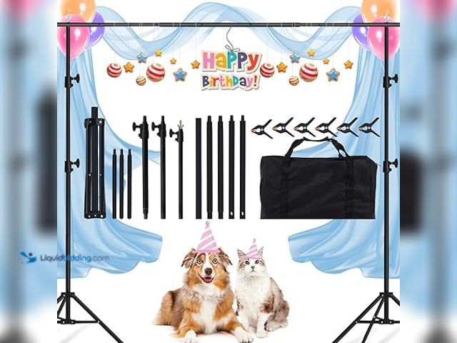 Lot 49-3482748 - Tsolzdadi Backdrop Stand, 8.5x10ft(2.6x3m) Photo Studio Adjustable Background Stand Support Kit with...