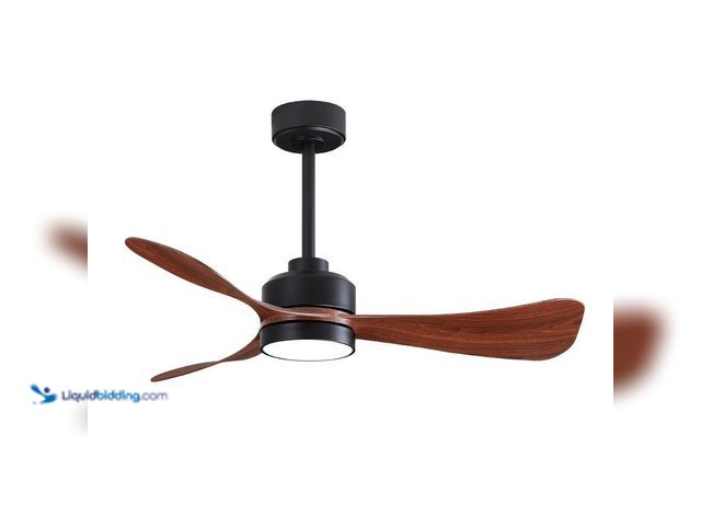 Lot 49-5410652 - MLiAN 42 in. Indoor Ceiling Fan with Integrated LED and Remote, Black. [Model # WBCF-BS489-BR] New