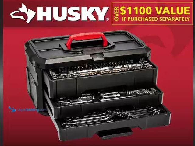 Lot 49-3600400 - Husky 1/4 in., 3/8 in. and 1/2 in. Drive Mechanics Tool Set (300-Piece) Model # H300MTS, Unused, Has...