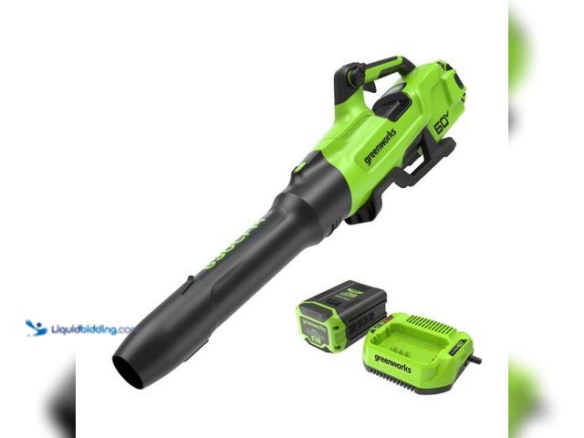 Lot 49-1631007 - Greenworks 60V 630 CFM 170 MPH Leaf Blower with 2.5 Ah Battery & 3 Amp Charger 2429902, Model # 3428...