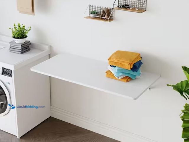 Lot 49-1578399 - Otryad Laundry Room Folding Table Wall Mounted Folding Table for Small Spaces, Fold Down Desk, Workb...