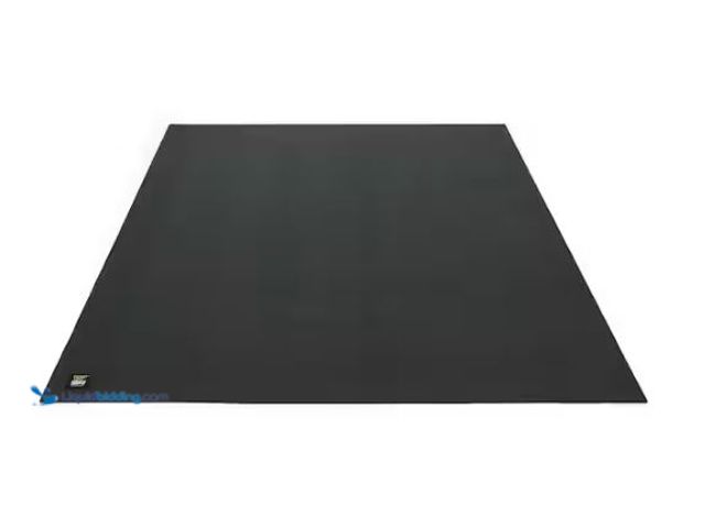 Lot 49-1627365 - Black 60 in. W x 84 in. L x 7mm T Large Premium Vinyl Gym Flooring Mat Heavy-Duty Workout Mat Covers...