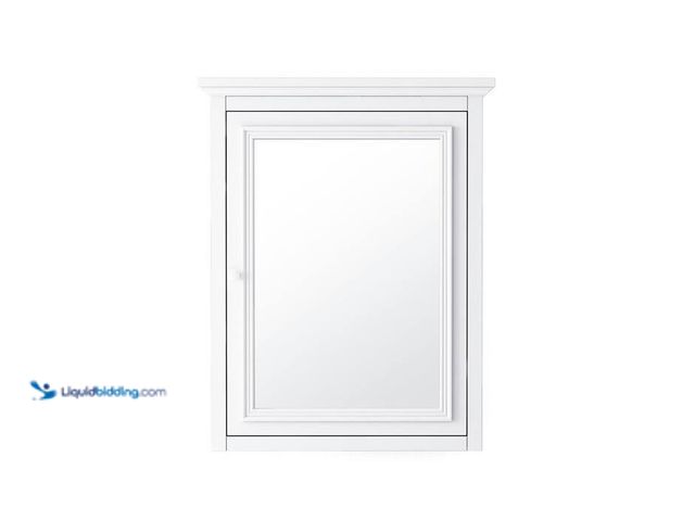 Lot 49-2024394 - Home Decorators Collection Fremont 24 in. W x 30 in. H White Rectangular Wood Framed Medicine Cabine...