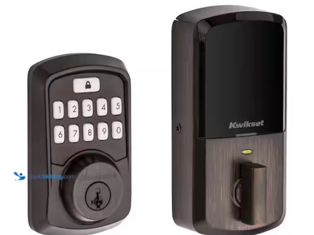 Lot 49-1578383 - Kwikset Aura Venetian Bronze Single Cylinder Electronic Bluetooth Keypad Smart Lock Deadbolt featuri...