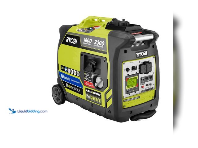 Lot 49-5416446 - RYOBI 2,300-Watt Recoil Start Bluetooth Super Quiet Gasoline Powered Digital Inverter Generator with...