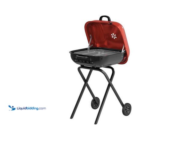 Lot 49-5412543 - Americana Walk-A-Bout Portable Red Charcoal Grill, Model # 4200.0A236, Used, scuffs/scratches.