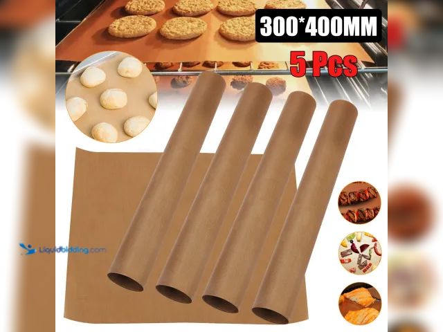 Lot 49-1803910 - Lot of 5 BBQ Grill Mats 15.6" x 11.8" Copper - NEW - Made from 100% PFOA-Free materials and premium ...