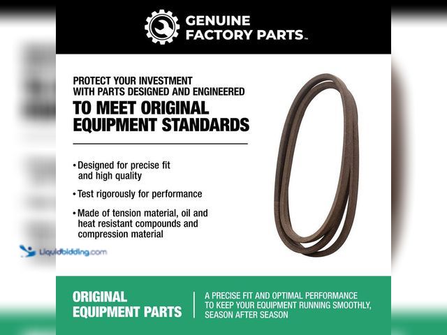 Lot 49-3565560 - Genuine Factory Parts
Original Equipment Deck Drive Belt for Select 42 in. Front Engine Riding Lawn...