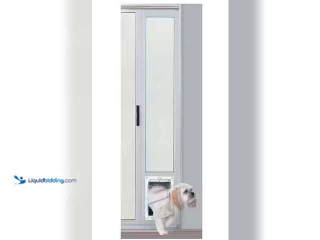 Lot 49-2026116 - Ideal Pet Products Original 7 in. x 11.25 in. White FastFit Patio Insert Pet Door for 77.6 in. to 80...