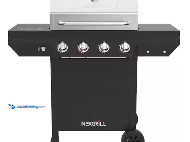 Lot 49-1518010 - Nexgrill 4-Burner Propane Gas Grill in Black with Stainless Steel Main Lid Model # 720-0925PG, Unuse...