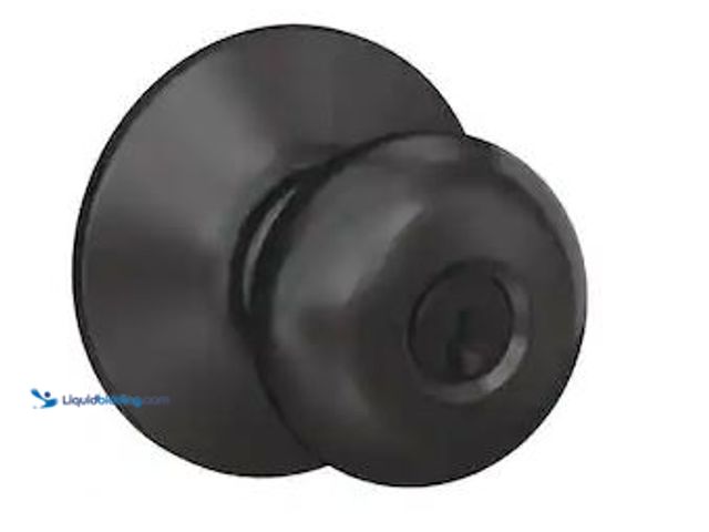 Lot 49-5460412 - Schlage
Plymouth Matte Black Keyed Entry Door Knob Internet # 310639221
Model # F51A G PLY 622
St...