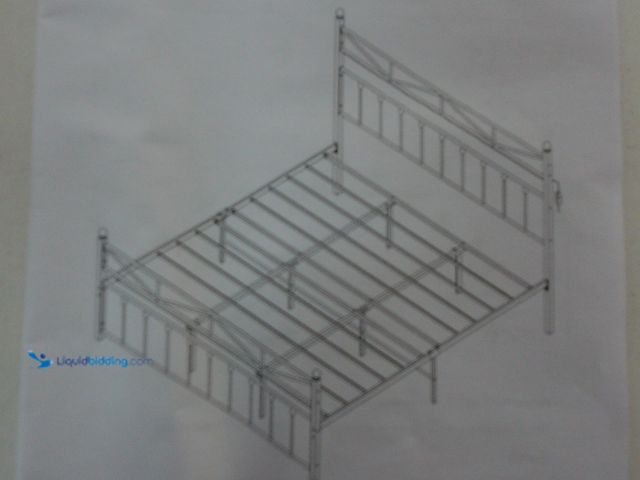 Lot 49-1557139 - Full/Queen Size Metal Platform Bed Frame with Remote-Controlled LED Strip Lights, Black, Model # 55S...