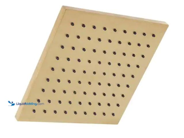 Lot 49-1624287 - Glacier Bay Modern 1-Spray Pattern 8.8 in. Single Wall Mount Fixed Shower Head in Matte Gold Model #...