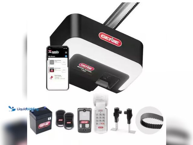 Lot 49-1540642 - Genie Industrial Design 1-1/4 HP Smart Belt Garage Door Opener with LED Lighting and Battery Backup,...