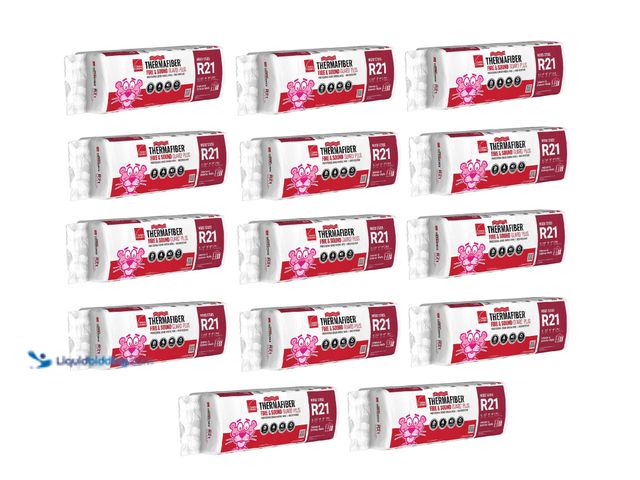 Lot 49-2000780 - lot of (14) Owens Corning 15 in. x 47 in. R21 Thermafiber Fire and Sound Guard Plus Mineral Wool Ins...
