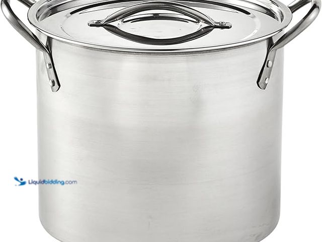 Lot 49-1557350 - IMUSA 12 Quart Stainless Steel Stock Pot with Lid, Silver, Model # B0BJMK9S5R, Unused.  Ref#BLUEAMA1...