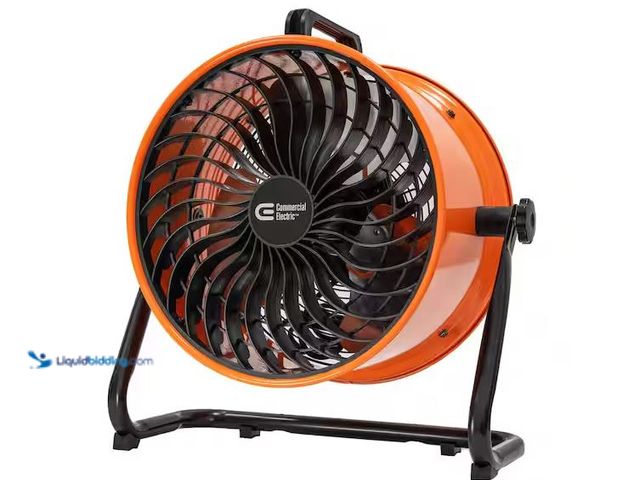 Lot 49-5555354 - Commercial Electric
16 in. 3-Speed Drum Floor Fan in Orange High Velocity Turbo, Used with scuffs, ...