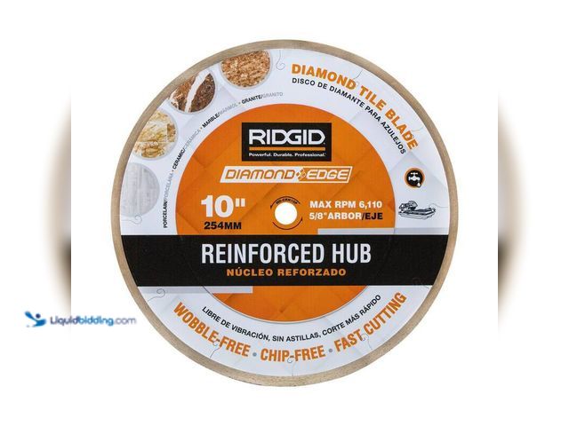 Lot 49-5414487 - Ridgid 10 in. Reinforced Hub Tile Diamond Blade, Model # HD-CRH10P, Unused.