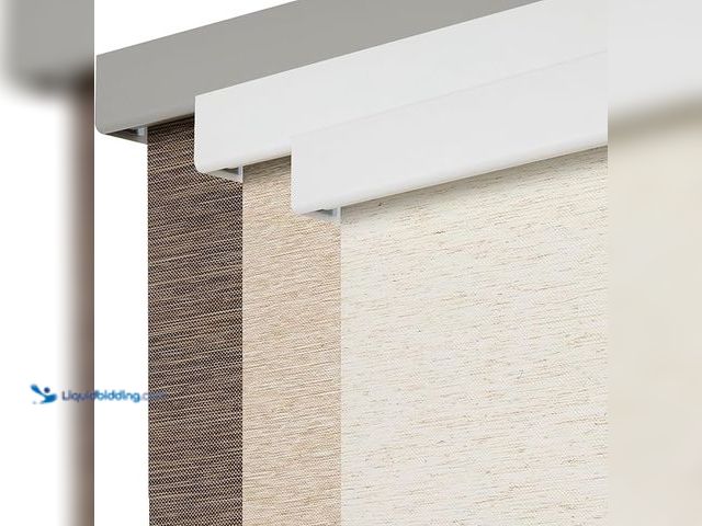 Lot 49-3528008 - Persilux Free-Stop Cordless 100% Blackout Roller Blinds for Indoor Windows, Natural Woven Fabric UV ...