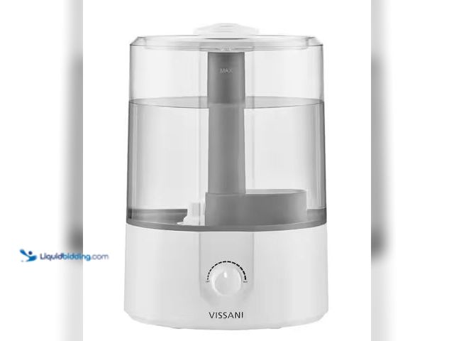 Lot 49-3637827 - Vissani 1 Gal. Ultrasonic Humidifier 360 Degree Turning Dual Nozzle Cool Mist for Medium Room in Whi...