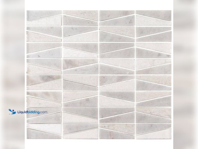Lot 49-5580860 - Approx 4.425 sq.ft Jeffrey Court
Meander White/Grey 10.625 in. x 12 in. Interlocking Honed Marble W...