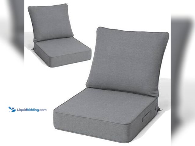 Lot 49-5572559 - Crestlive Products 2-Pieces Outdoor Couch Cushions in Light Gray 24 in. x 24 in. x 5.5 in. Replaceme...