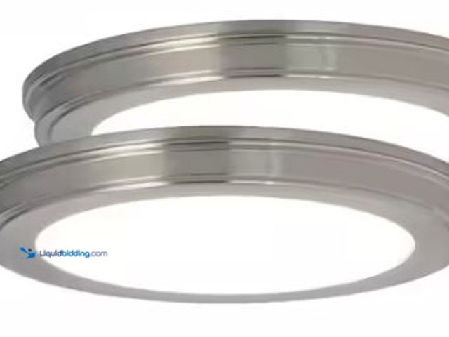 Lot 49-1518278 - Commercial Electric 13 in. Brushed Nickel Selectable CCT Color Changing LED Round Ceiling Flush Moun...