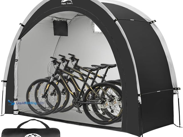 Lot 49-5408632 - Happy Travel Bike Storage Tent Shed, Outdoor Waterproof Bicycle Covers Shelter. Unused