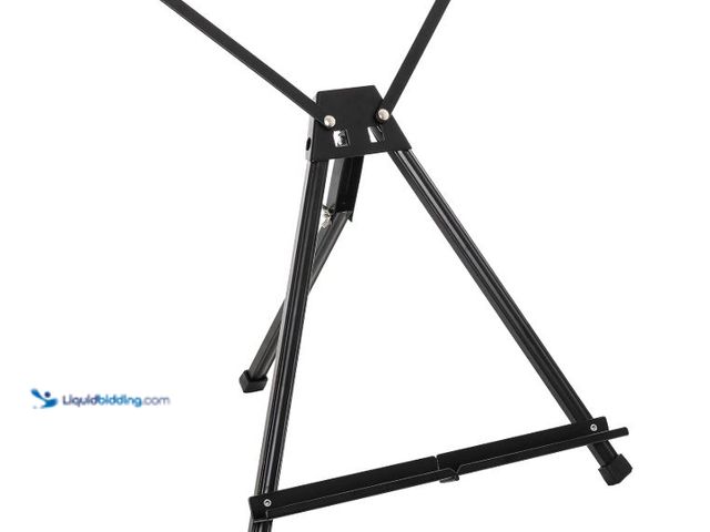 Lot 49-5551598 - U.S. Art Supply 15 to 21-Inch Adjustable Tabletop Easel for Painting - Black, Aluminum Tripod, Porta...