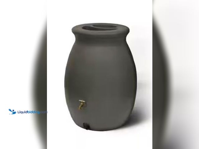 Lot 49-1518094 - Algreen Castilla 50 Gal. Brownstone Decorative Rain Barrel with Planter Model # 81313, Slightly Used...