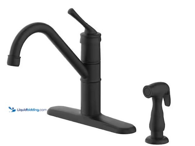 Lot 49-5460364 - Glacier Bay
Barnhart Single-Handle Kitchen Faucet with Side Sprayer in Matte Black Internet # 32398...